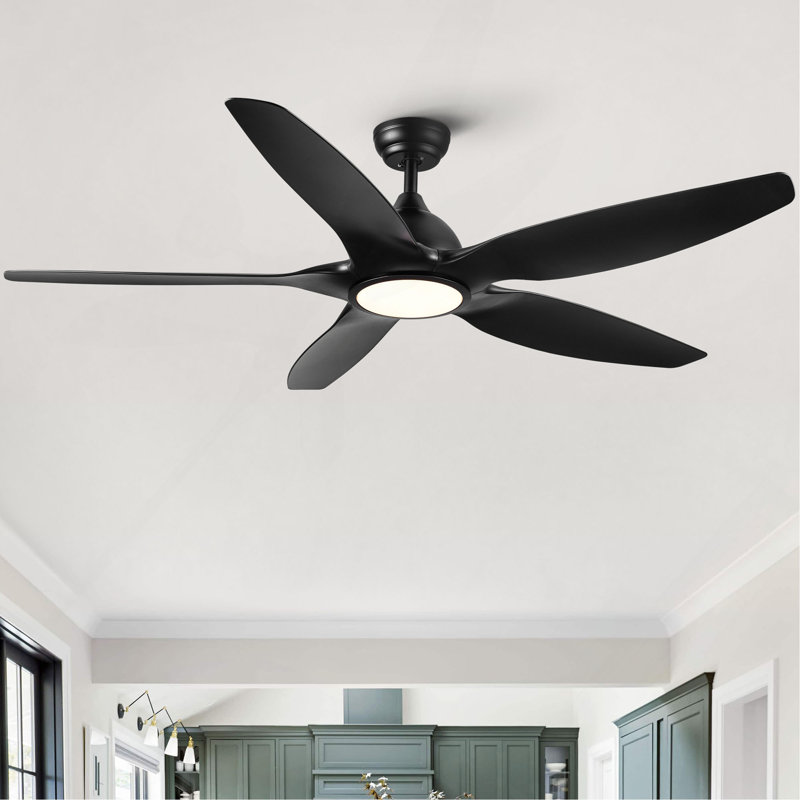 Ventilateur de plafond à DEL 60 po avec pales en ABS noir