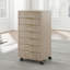 Classeur à 7 tiroirs en bois avec façades de tiroir cannelées, armoire de bureau verticale-133343557