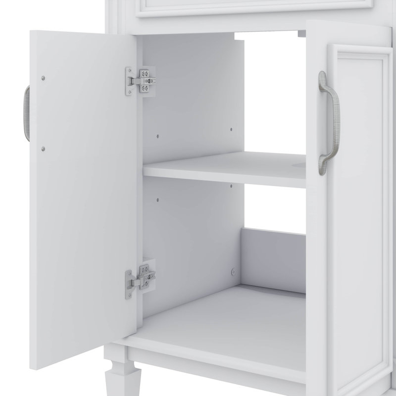 Ensemble de meuble-lavabo 24 po avec lavabo moderne 24 po, Blanc, Argent argent