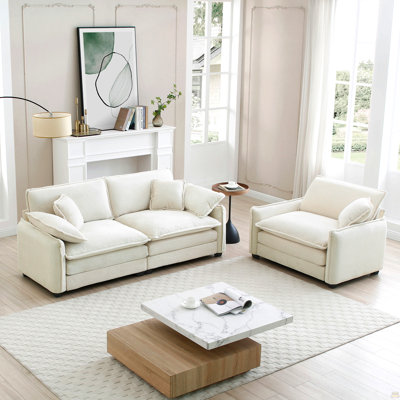 Modern Living Room Sofa Two Pieces Set