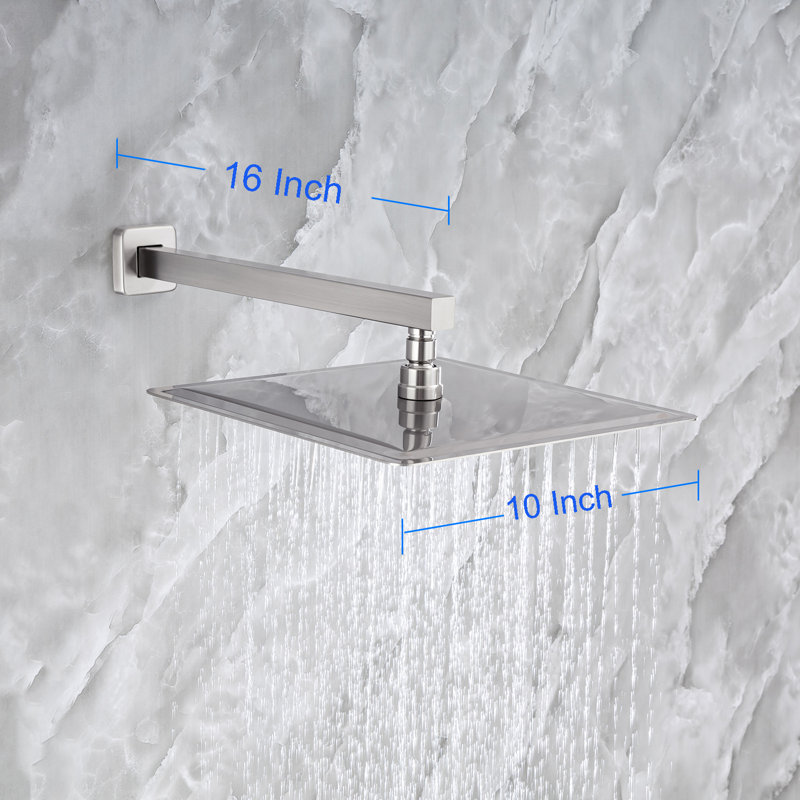 Complete Shower System with Rough in-Valve, Brushed Nickel