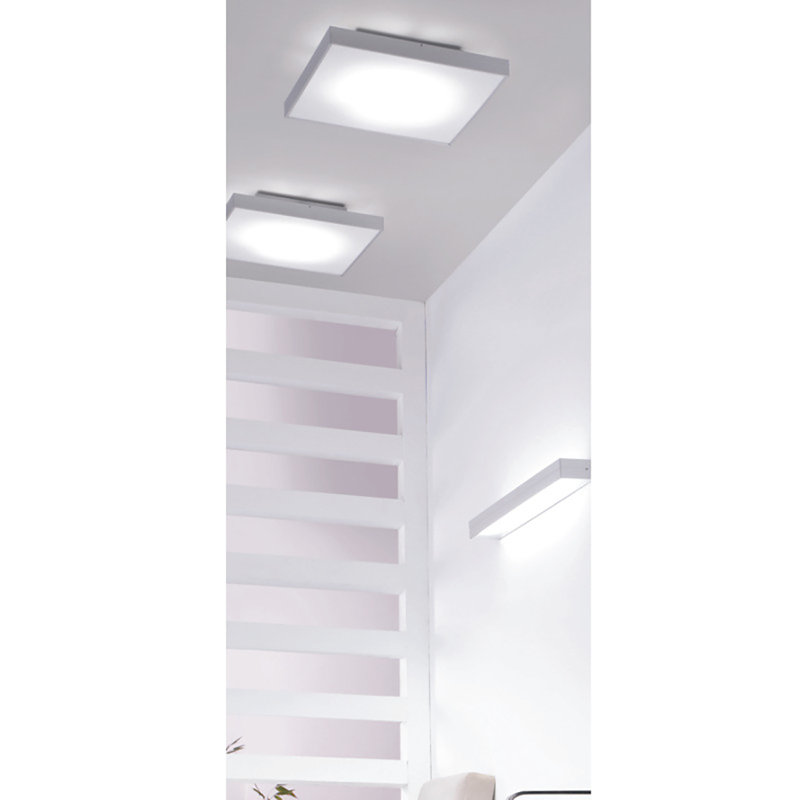 Linea 1 - Light 19.685" Simple Square Flush Mount, Brushed Aluminum