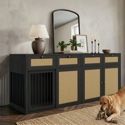 Ensemble de meubles de caisse pour chien de ferme 2 pièces avec armoire de rangement Gianna