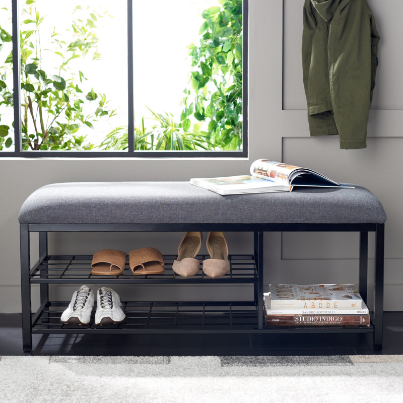Banc de rangement Edmea, Gris foncé