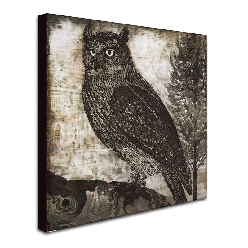 «Owl 2» par Jadaya, impression sur toile tendue, H 14 po x l 14 po x P 2 po