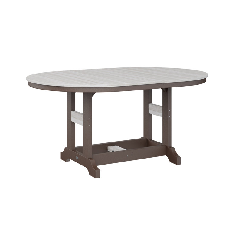Table de bar Berlin Classic, Chocolat / Brun, Coquille de mer, H 39,5 po x l 44 po x P 64 po