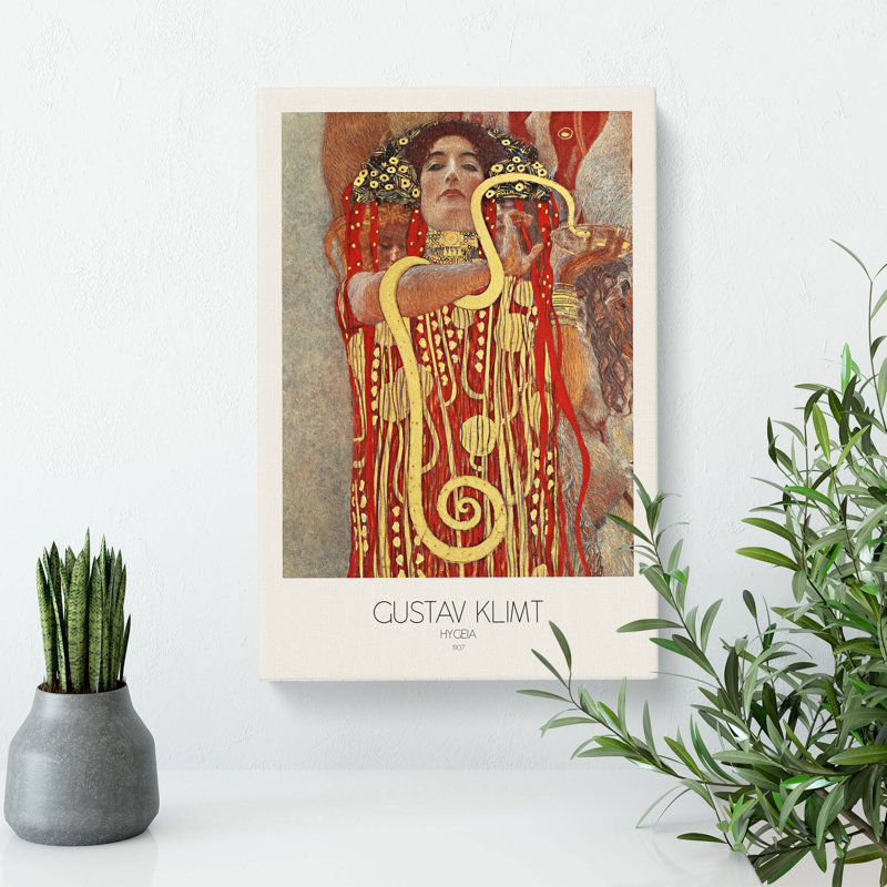Hygeia With Border by Gustav Klimt - Wrapped Canvas, 50cm H x 35cm W x 3cm D