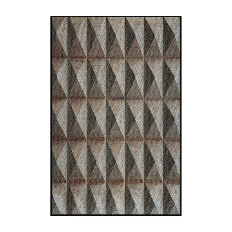 Tapis brun/gris à motifs, Rectangle 7 pi x 9 pi