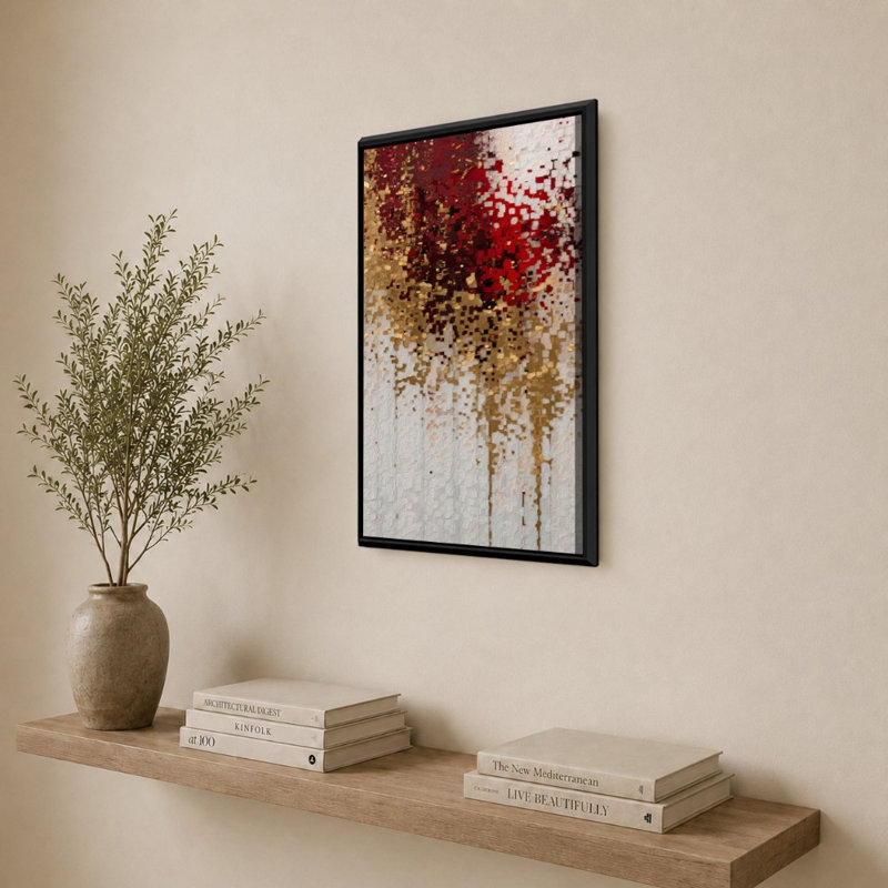 «John 15:13 dépliant« Love »par Mark Lawrence, reproduction, H 33,5 po x l 21,5 po x P 2 po, Cadre flottant, Noir
