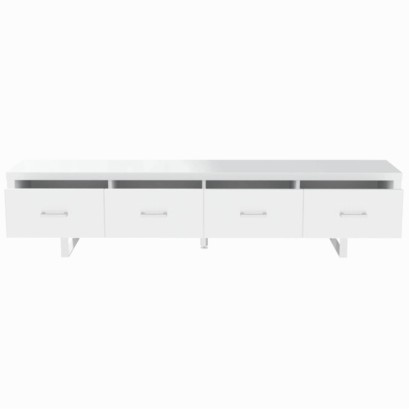 Meuble télé 78,7 po x 13,8 po x 17,8 po ultrabrillant, Blanc