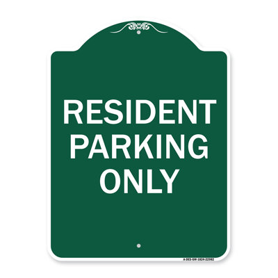 Enseigne Signmission Designer Series - Stationnement pour résident seulement | Enseigne architecturale noire et dorée en aluminium épais 18 po x 18 po | Protégez votre entreprise et votre commune | Fabriqué aux États-Unis