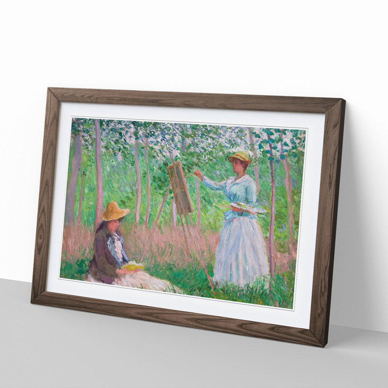 In the Woods at Giverny by Claude Monet - Picture Frame Painting, 48cm H x 65cm W x 2cm D, Walnut