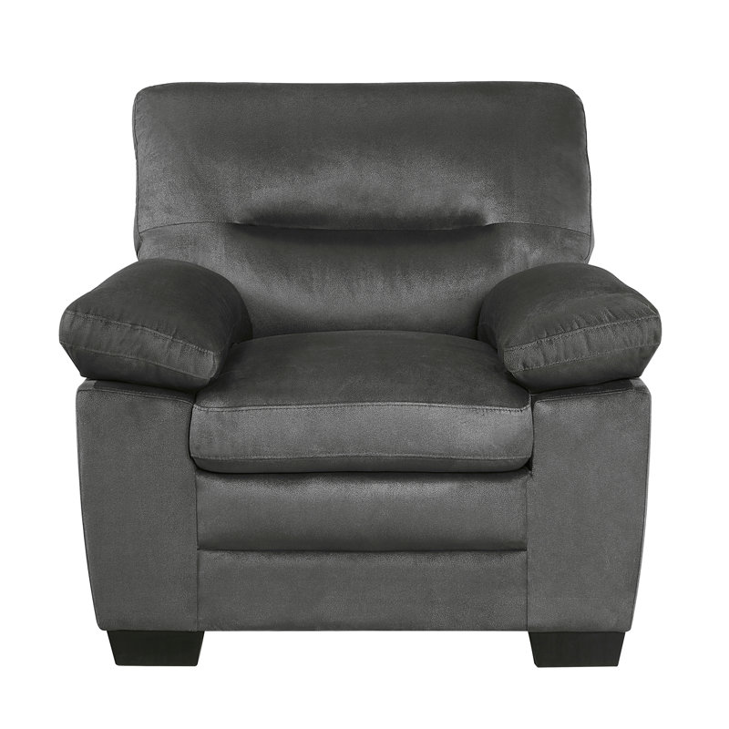 Fauteuil moelleux et confortable rembourré en tissu gris foncé Modern