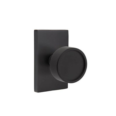 Ensemble de mortaise intérieure Emtek avec rosette rectangulaire moderne et bouton Verve