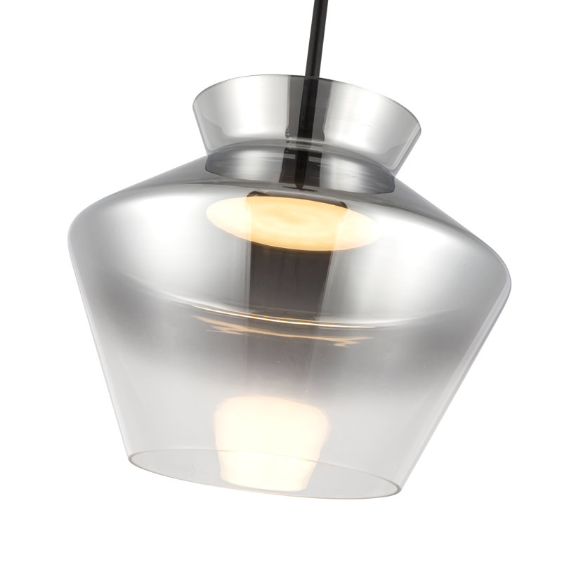 1 - Light LED Pendant, Smoked