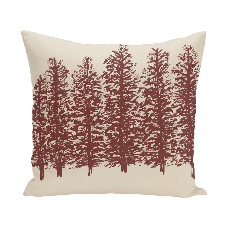 Floral Reversible Throw Pillow, 16" H x 16" W, Brown