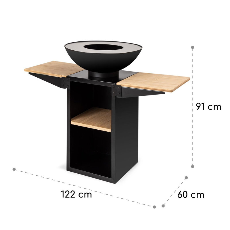 Rectangle Steel Smokeless Fire Pit, Black