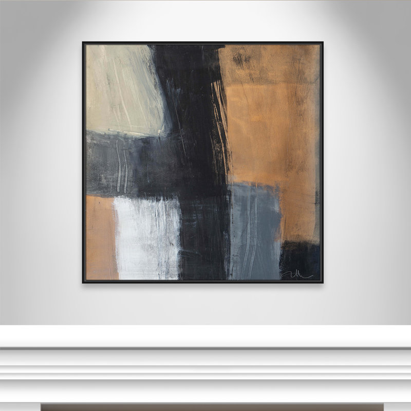 «Metallic Slate II» par Casa Fine Arts, Cadre flottant noir, H 41,5 po x l 41,5 po x P 2 po