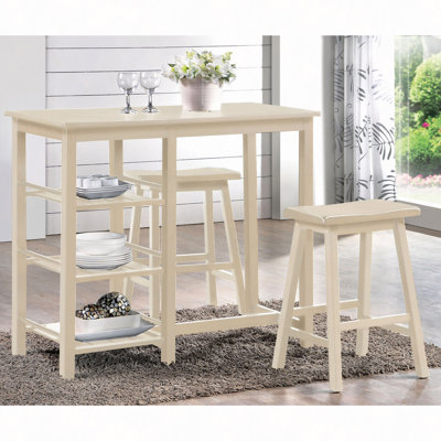 Ensemble 3 pièces à hauteur de comptoir avec tablettes