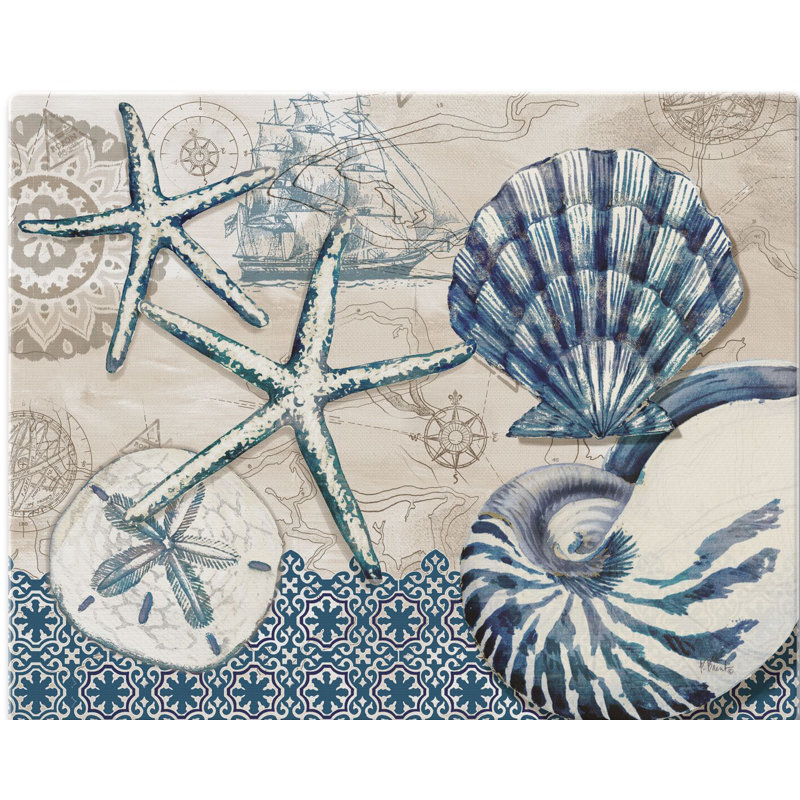 CounterArt Glass Tide Pool Shells Cutting Board
