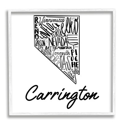 Nevada State Typography cmw-057 Personalized Wall Art