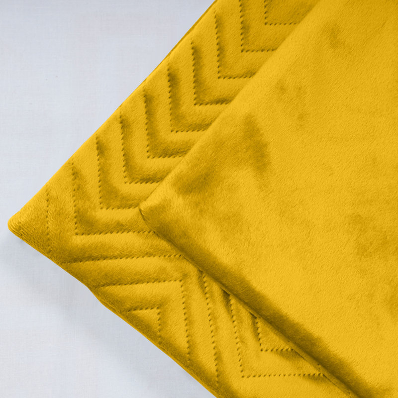 Embossed Quilted Pattern Velvet Cushion Cover (Set of 4), Ochre