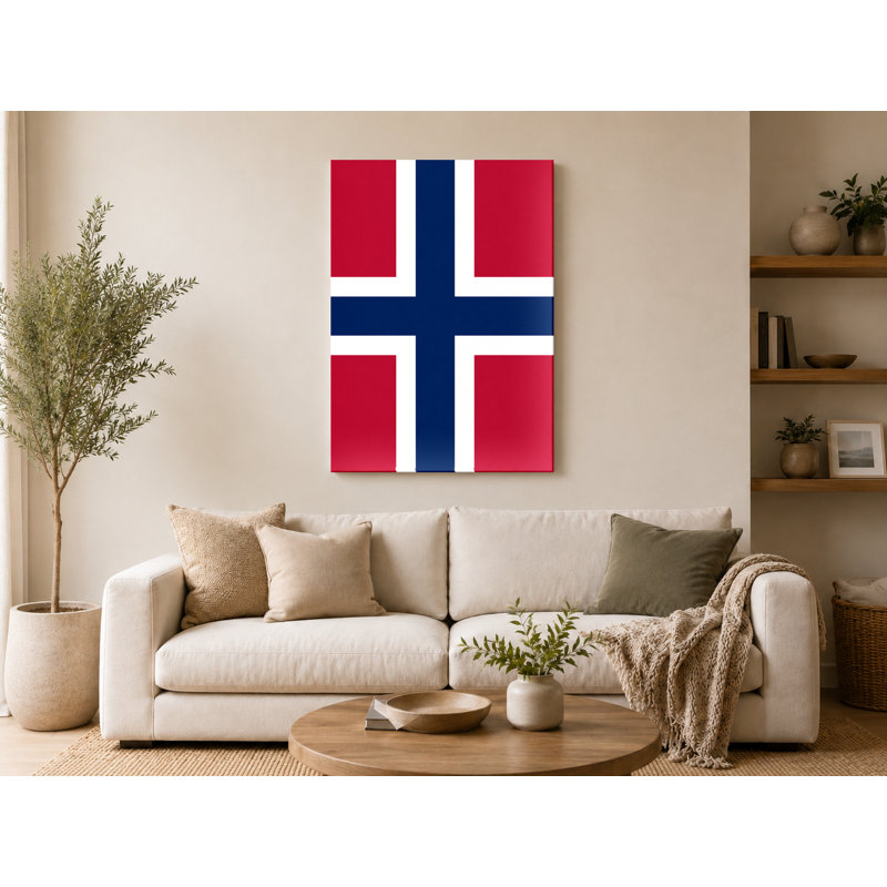 Drapeau de la Norvège - fierté nationale de Norvège, art mural sur toile, H 18 po x l 12 po
