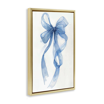 Wispy Blue Bow Watercolor Floating Frame, design by LSR Design Studio