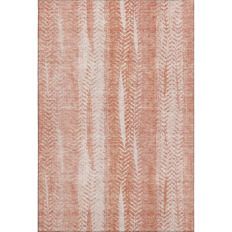 Premium Machine Washable Prisco Coral Rug, Rectangle 3' x 5'