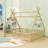 House Bed With LED Light,  Guardrails And Removable Roof-426283089-426283091