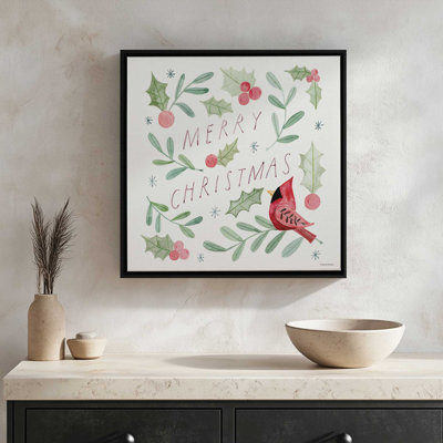 «Merry Christmas Cardinal» par Rachel Nieman, reproduction d'art