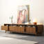 Meuble télé pour salon - Meuble télé avec tiroirs, console de télévision avec tiroirs en verre pour chambre à coucher, salon
