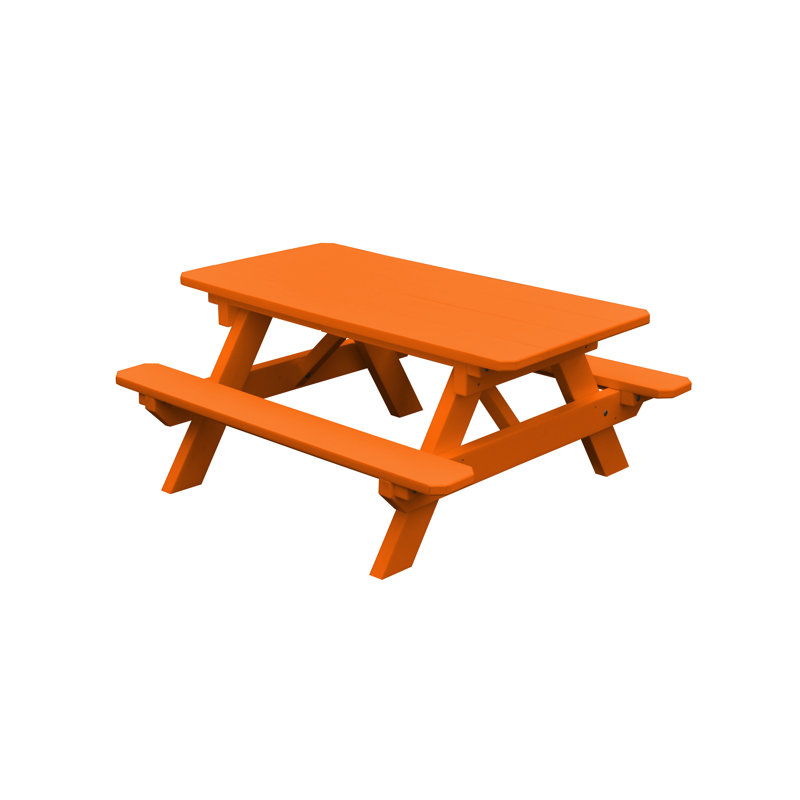 Axemann Patio Dining Set with Rectangular Table, Orange