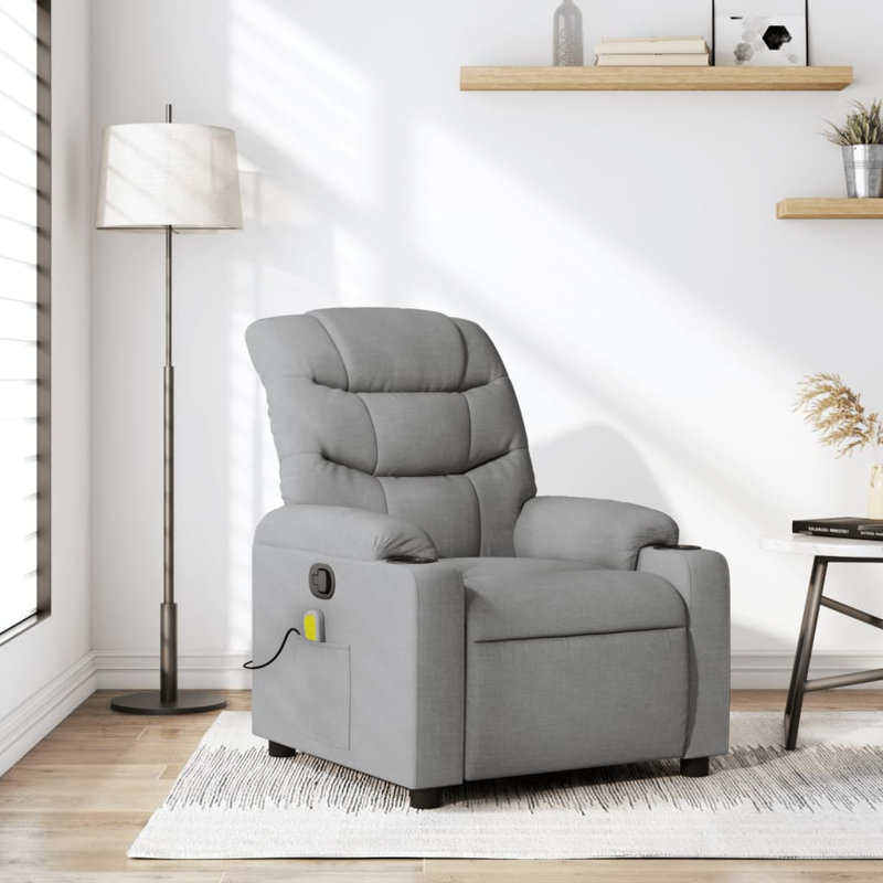 Fauteuil inclinable Vidaxl, Tissu gris pâle