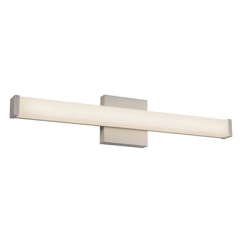 Geri 24-in Black dimmable LED Wall Sconce, Nickel