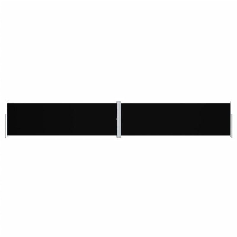 Dakota Fields 1200cm W Fabric Cover Motorised Retractable Side Awning, Black, 160cm H x 1000 cm W