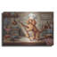  «Poodle In The Kitchen» par Rich Monet, art mural en métal, 36 po x 24 po-1117402826