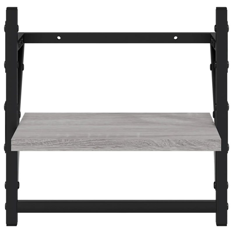 vidaXL Wall Shelf Set with Bars Storage Display Shelf 4 Piece Engineered Wood
