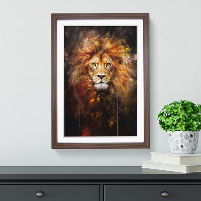 Leo Zodiac Gestural Art - Framed Print