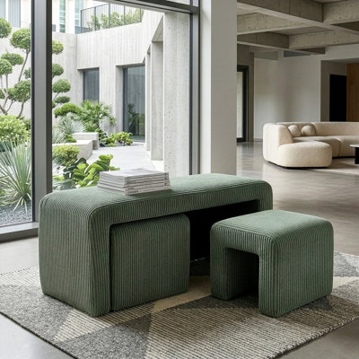 Banc en velours côtelé Belgin