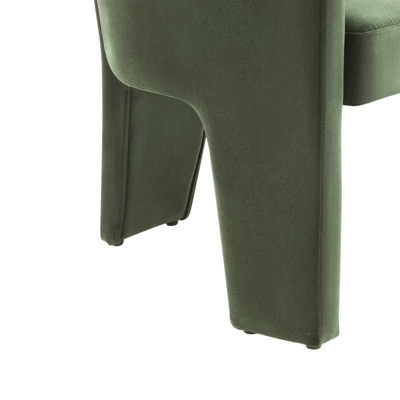 Chaise rembourrée Edenton, Velours vert militaire Falkirk