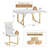 9-Piece Modern Glam Rectangular High-Gloss Dining Set with Faux Leather Cantilever Chairs-1160128528-1160128540