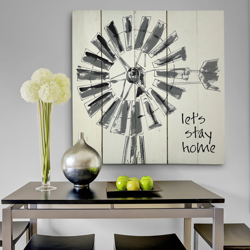 Let's Stay Home - impression d'art graphique, H 32 po x l 32 po x P 1,5 po, Toile tendue