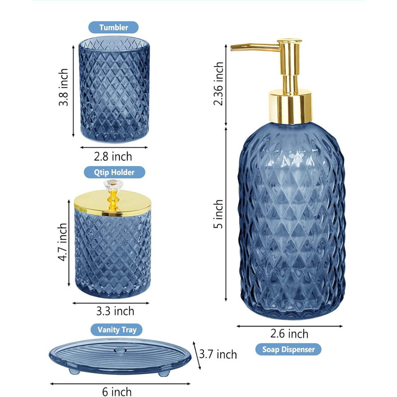 Bathroom Accessory Set, Blue