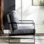 Chaise d'appoint moderne en microfibre tachetée de style Mid-Century avec structure en métal renforcé et carré ouvert, gris pour fauteuil de bureau en microfibre, espaces de vie