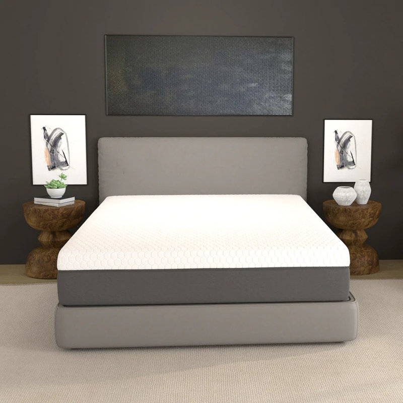 Matelas en mousse viscoélastique réactive de 12 po avec fermeture à glissière, fermeté moyenne, respirant, lavable à la machine