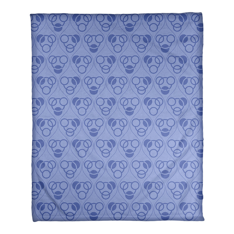 Couverture polaire à cercles classiques, l 60 po x L 80 po, Bleu