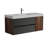 48 Inch Walnut Bathroom Vanity with Solid Surface Sink & Soft Black Drawers-978355635