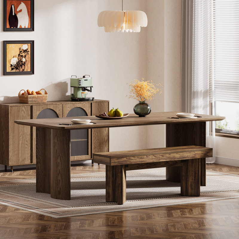 Banc de salle à manger en bois Farmhouse, banc d'entrée 47 "avec cadre robuste pour salle à manger
