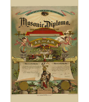 " Symbols Masonic Diploma "